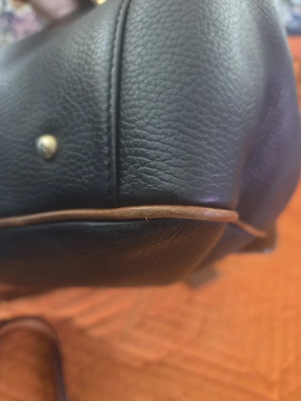 Vintage 1996 Dooney & Bourke Black Brown Leather Satchel